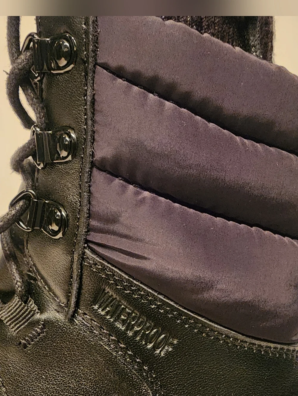 OZARK TRAIL Woman's Snow Waterproof Leather Combat Boots In Black